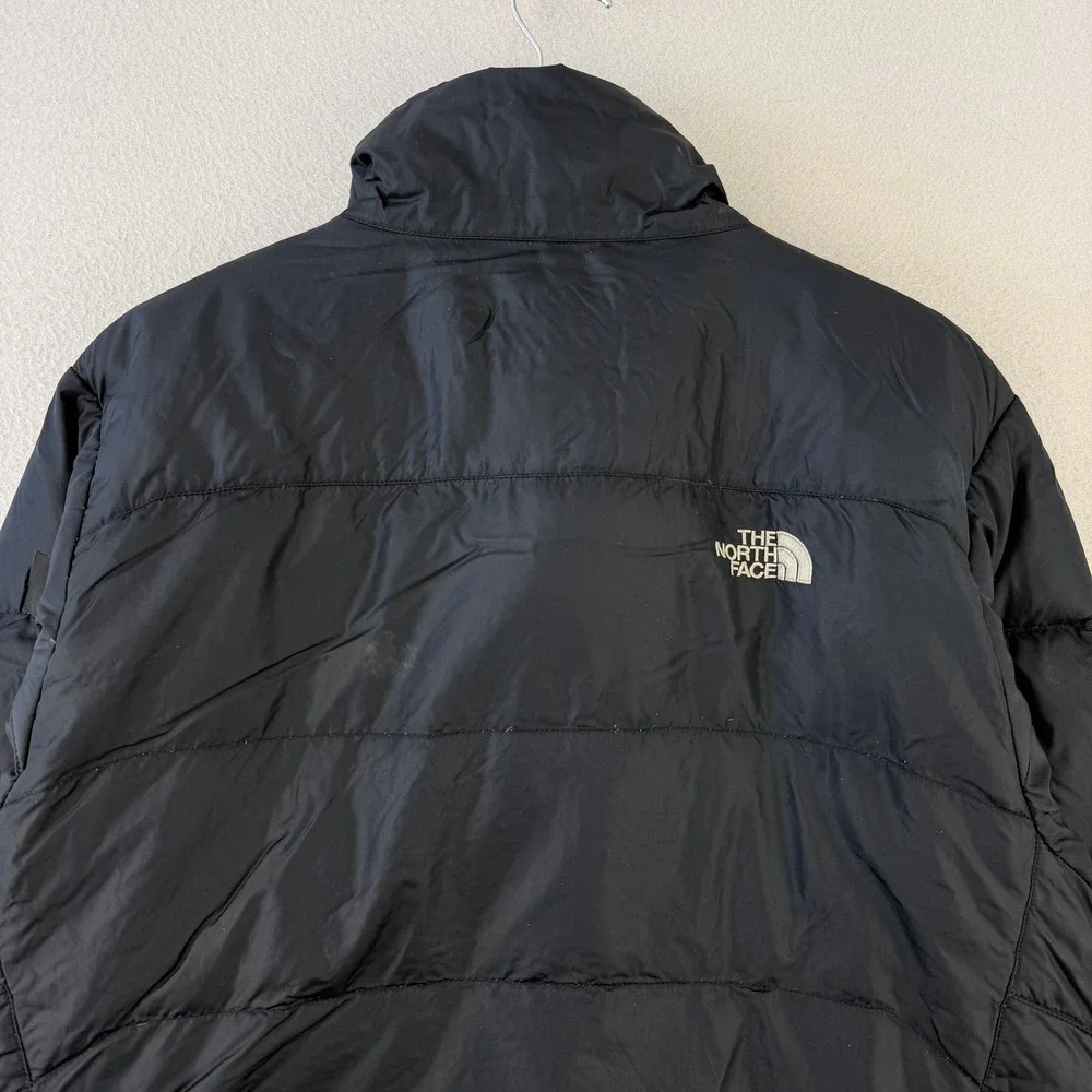 The North Face 550 Down Puffer Jacket Mens Medium Black‎ Quilted Full Zip Coat